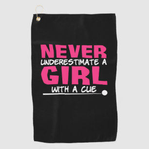 Serviette De Golf Joueur de billard   Billard de piscine avec une cu