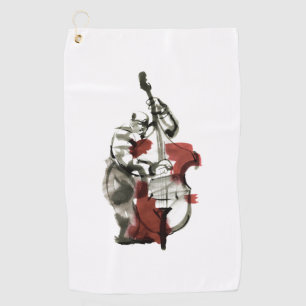 Serviette De Golf Joueur de contrebasse en bois
