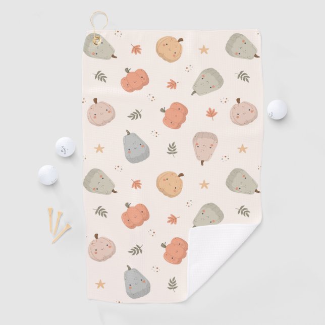 Serviette De Golf Joyeux Citrouille Motif - Golf Towel (En situation)