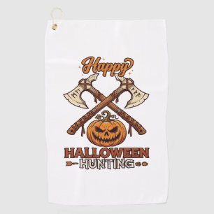 Serviette De Golf Joyeux Halloween Chasse Haches Croisées Citrouille