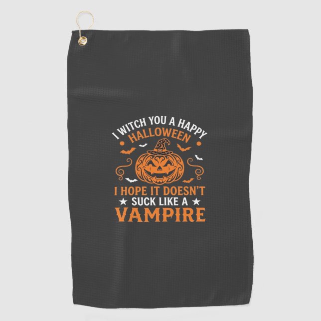Serviette De Golf Joyeux Halloween Vampire Citrouille Sorcière Chape (Devant)