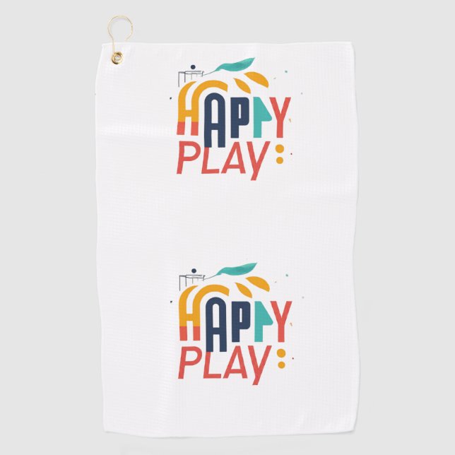 Serviette De Golf Joyeux Jouer Rouge (Devant)