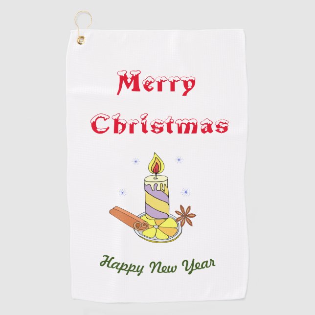 Serviette De Golf Joyeux Noël Bonne année (Devant)