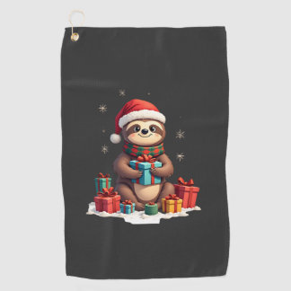 Serviette De Golf Joyeux Slothmas mignon sloth de Noël chapeau de Pè
