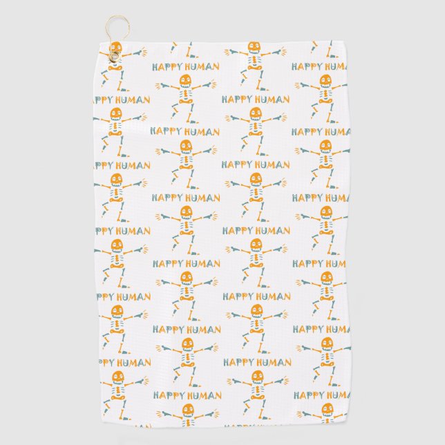 Serviette De Golf Joyeux squelette humain céramique (Devant)