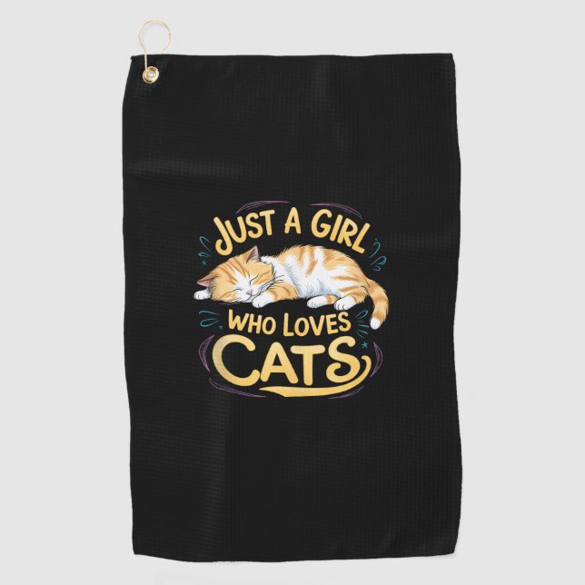Serviette De Golf Juste Une Fille Qui Aime Les Chats Cute Kitty Aîné (Devant)