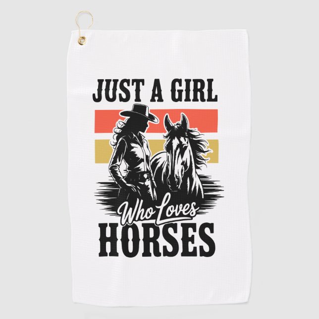 Serviette De Golf Juste une fille qui aime les chevaux (3) (Devant)