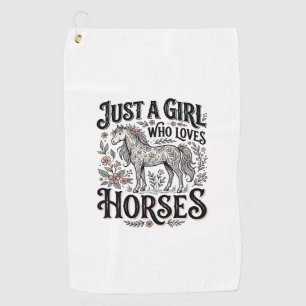 Serviette De Golf Juste une fille qui aime les chevaux dessin floral
