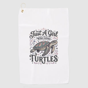 Serviette De Golf Juste une fille qui aime les tortues Vintage conce