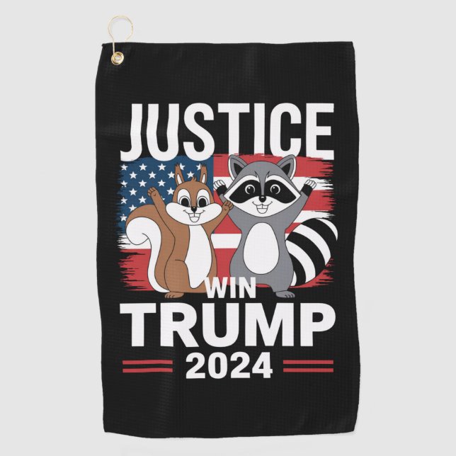 Serviette De Golf Justice Pour Peanut Win Trump 2024 (Devant)