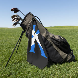 Serviette De Golf K Monogramme superposé sur le drapeau écossais gtc