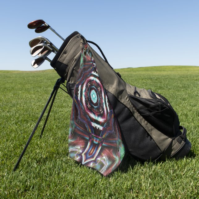 Serviette De Golf Kaléidoscope brun rustique boisé avec détails ment (Vert)