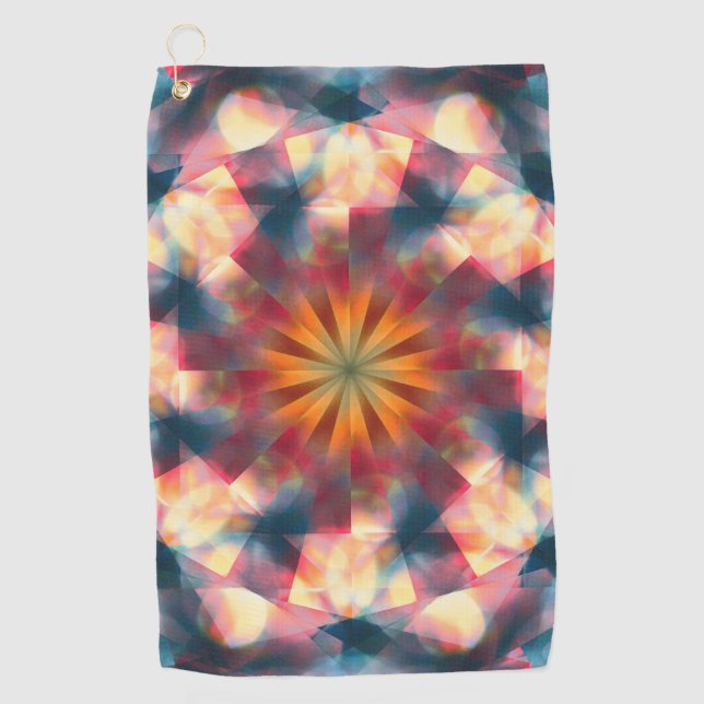 Serviette De Golf Kaleidoscopique Prismatique Mandala (Devant)
