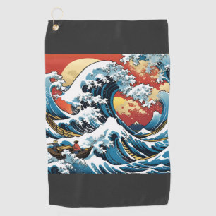 Serviette De Golf Kanagawa Japonais La grande vague