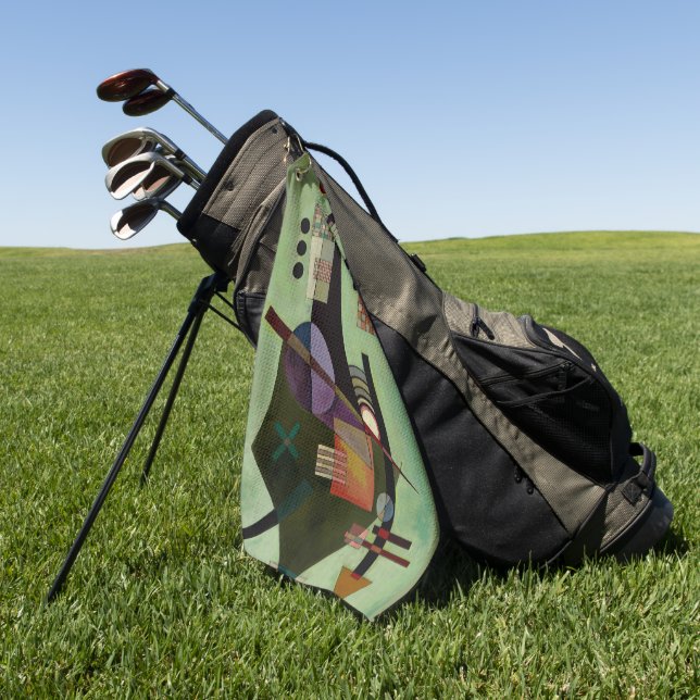 Serviette De Golf Kandinsky - Peinture abstraite étendue, populaire, (Vert)