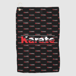 Serviette De Golf Karate Martial Arts Rouge