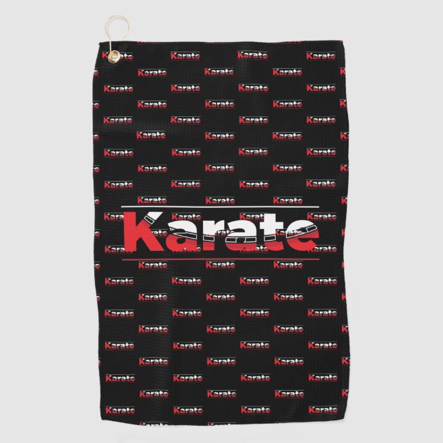 Serviette De Golf Karate Martial Arts Rouge (Devant)