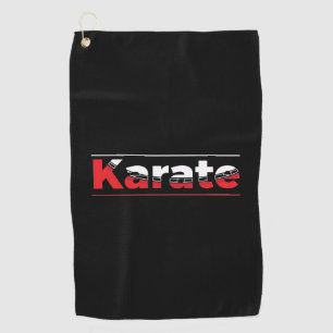 Serviette De Golf Karate Martial Arts Rouge
