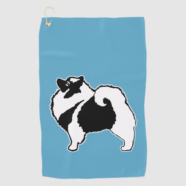 Serviette De Golf Keeshond Graphics - Cute Original Chig Art (Devant)