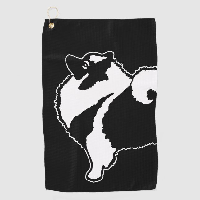 Serviette De Golf Keeshond Graphics - Cute Original Chig Art (Devant)