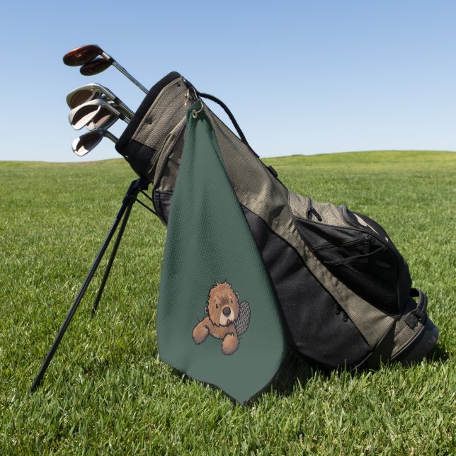 Serviette De Golf KiniArt Castor (Vert)