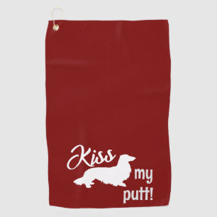 Serviette de golf « Kiss My Putt » pour teckel à l