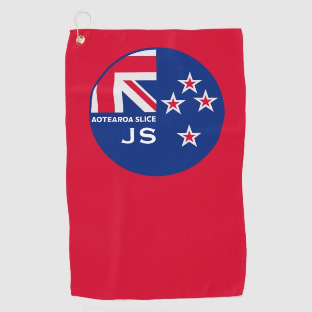 Serviette De Golf Kiwi néo-zélandais jouant au golf modifiable (Devant)