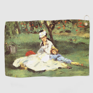Serviette De Golf La famille Monet dans son jardin Edouard Manet