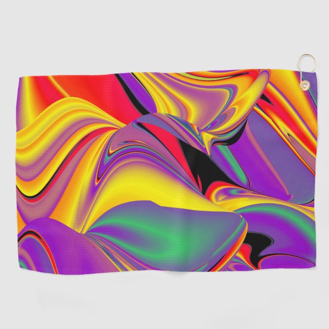 Serviette De Golf La magie des couleurs Abstrait Rainbowart 3D (Horizontal)