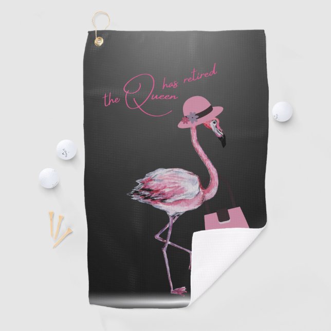 Serviette De Golf La Reine A Retraité Classy Chic Flamant rose Rose (En situation)