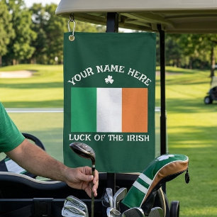 Serviette De Golf La Saint-Patrick Drapeau de l'Irlande Nom personna
