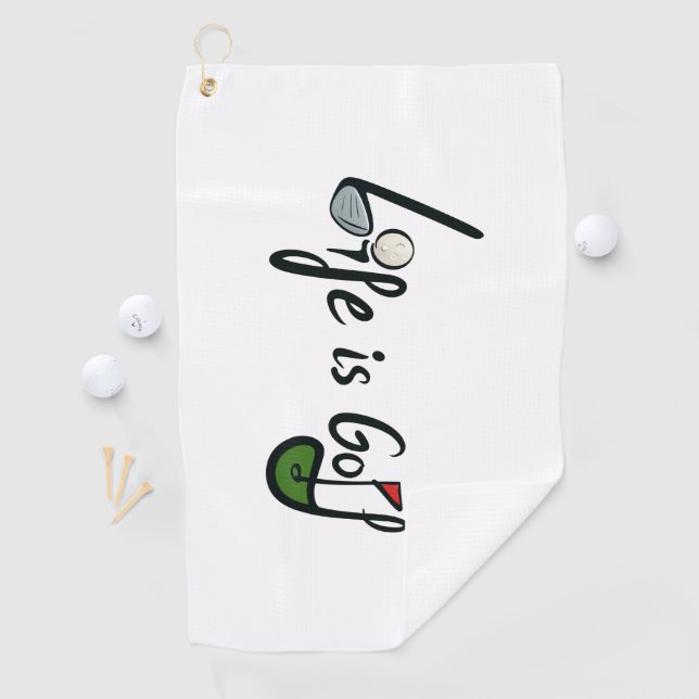 Serviette De Golf La vie est Golf - Amusant Golf Lover Citation Desi (En situation)