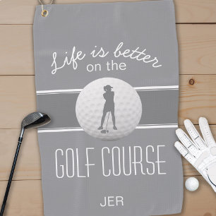 Serviette De Golf La vie est meilleure Femme Golfeuse Monogrammed Gr