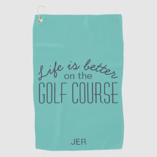 Serviette De Golf La vie est meilleure Quote de golf Turquoise Jou