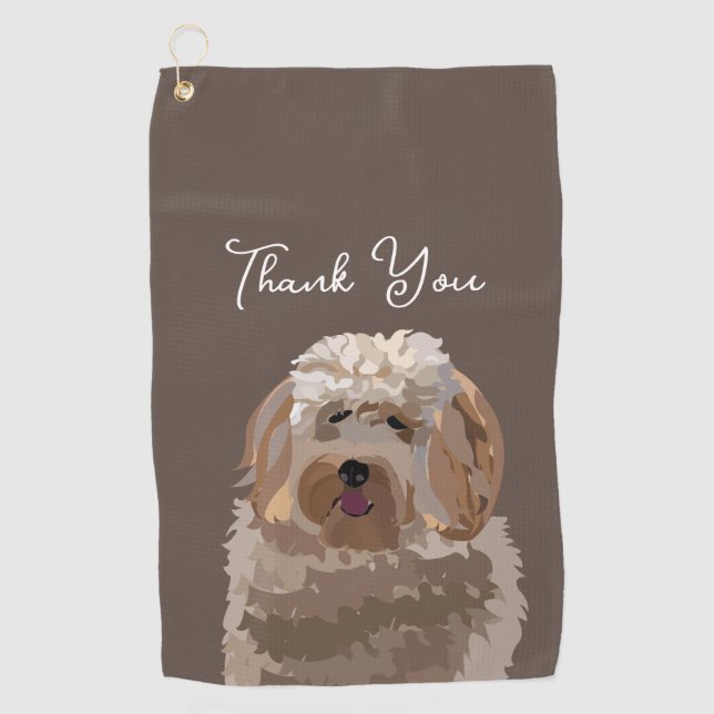 Serviette De Golf Labradoodle Mignon Personnalisé (Devant)