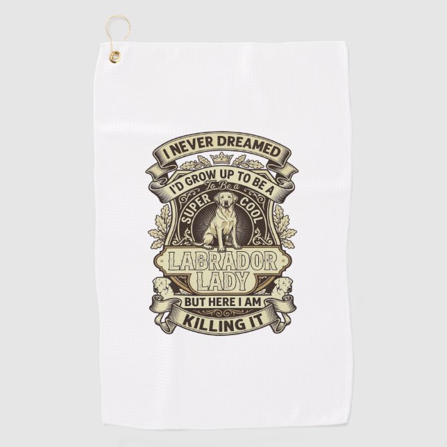 Serviette De Golf Labrador Lady Dog Crown Shield_1 (Devant)