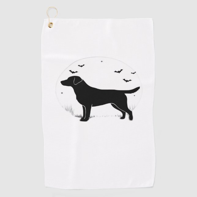 Serviette De Golf Labrador Retriever Dog - Halloween Moon Silhouette (Devant)