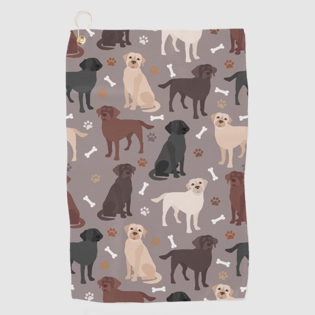 Serviette de golf Labrador Retriever Paws and Bone (Devant)