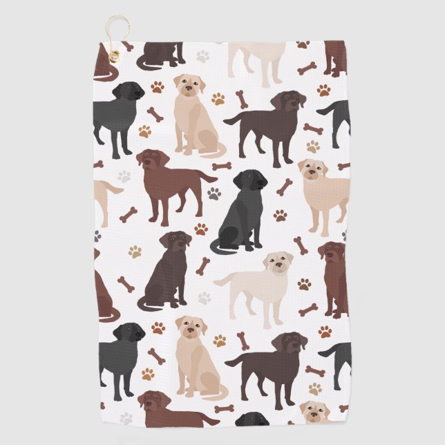 Serviette de golf Labrador Retriever Paws and Bone (Devant)