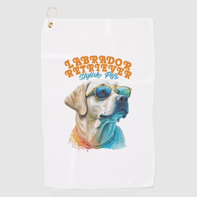 Serviette De Golf Labrador Retriever Stylish Animaux (Devant)
