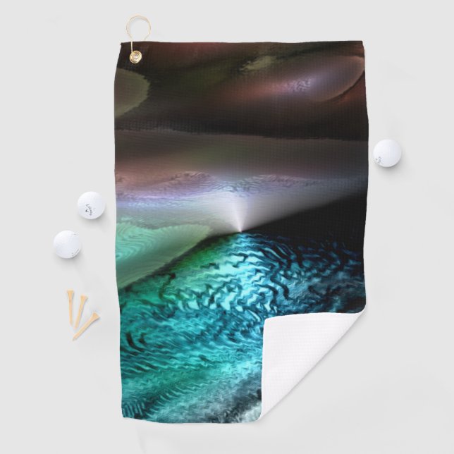 Serviette De Golf Lac avec des ondulations dans le désert de nuit, n (En situation)