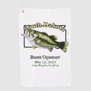 Serviette De Golf Lac sur mesure/Date South Dakota Bass Fishing Town