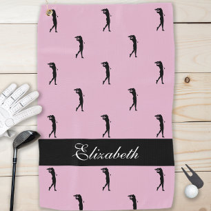Serviette De Golf Lady Golfer Nom élégant Amusant Golf Lover Pro Ros