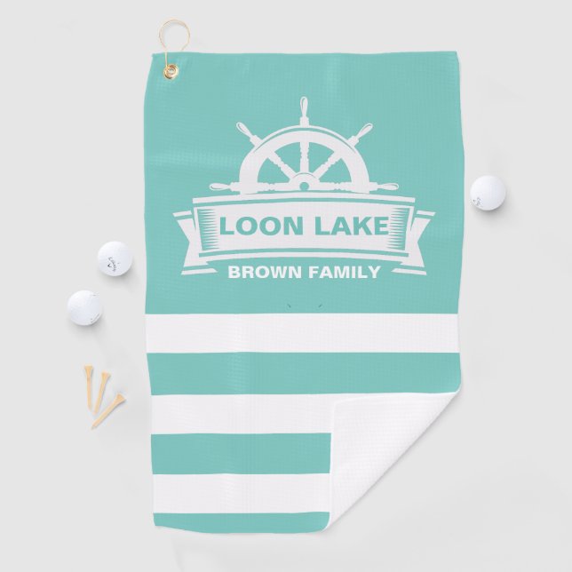 Serviette De Golf Lake House Nom de famille Vacances (En situation)