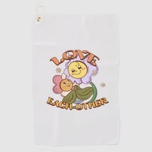 Serviette De Golf L'Amour L'Un L'Autre   Design floral lunaire