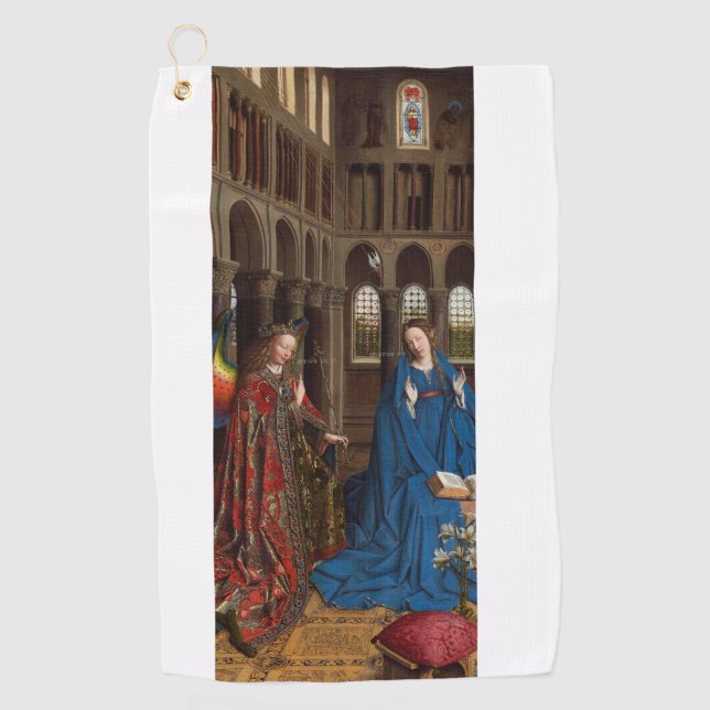 Serviette De Golf L'Annonciation de Van Eyck Premium Lumière Cathédr (Devant)