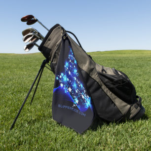 Serviette De Golf l'arbre de Noël stylisé et lumineux de SlipperyJoe