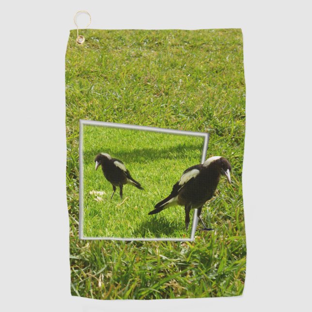 Serviette De Golf L'art australien Magpie Bird Popout (Devant)