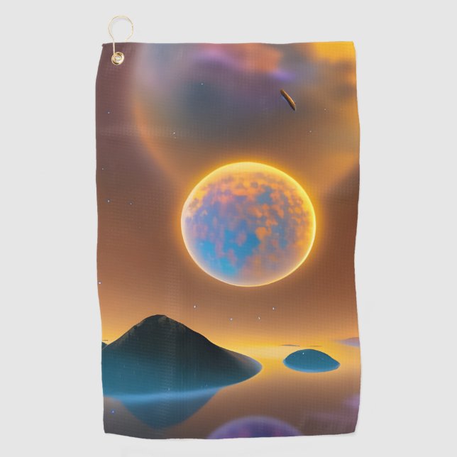 Serviette De Golf L'art paysagère de la lune (Devant)