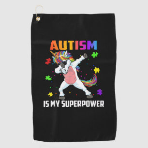 Serviette De Golf L'autisme est ma superpuissance Dabbing Unicorn Ca